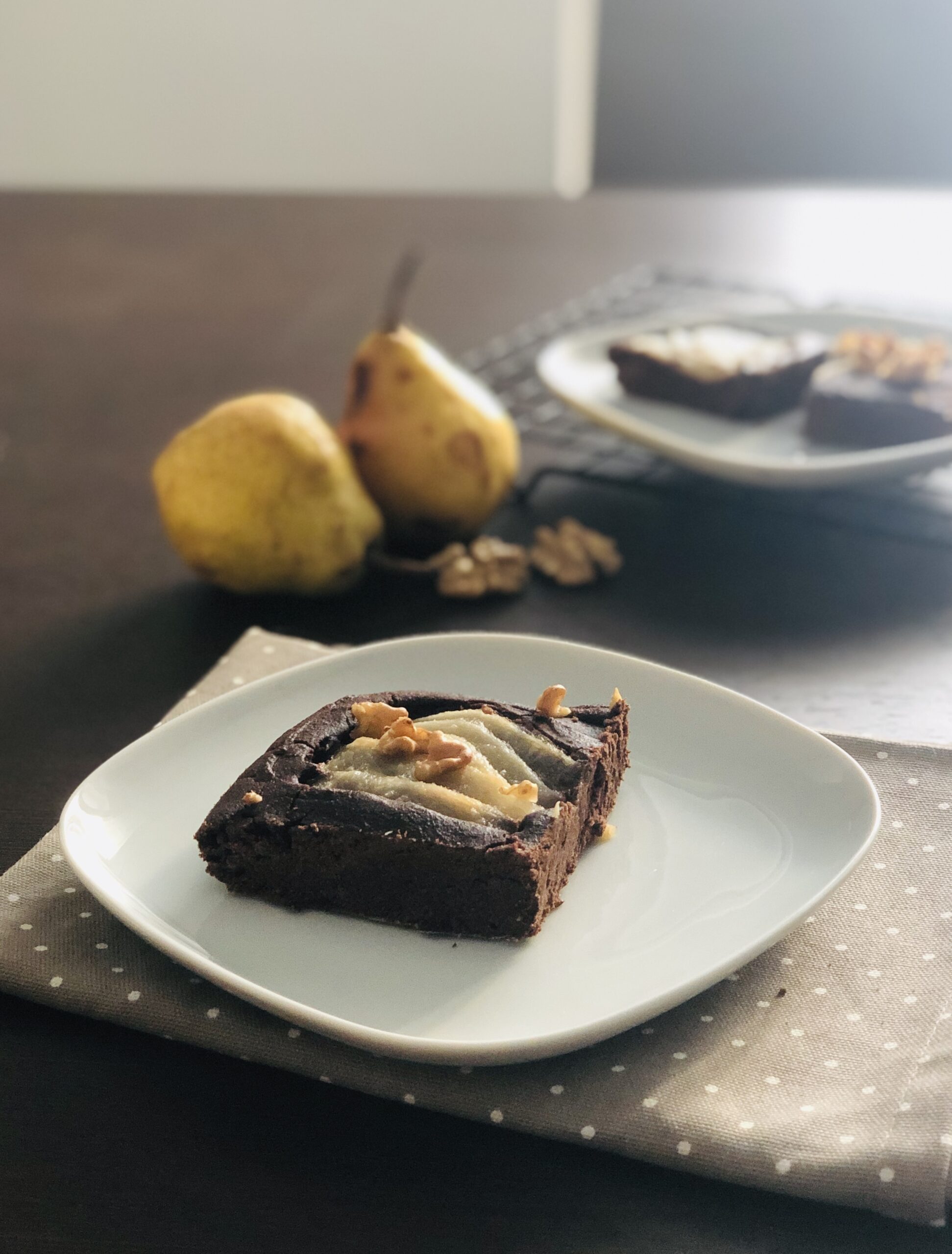 torta pere e cacao senza glutine, latte e zucchero