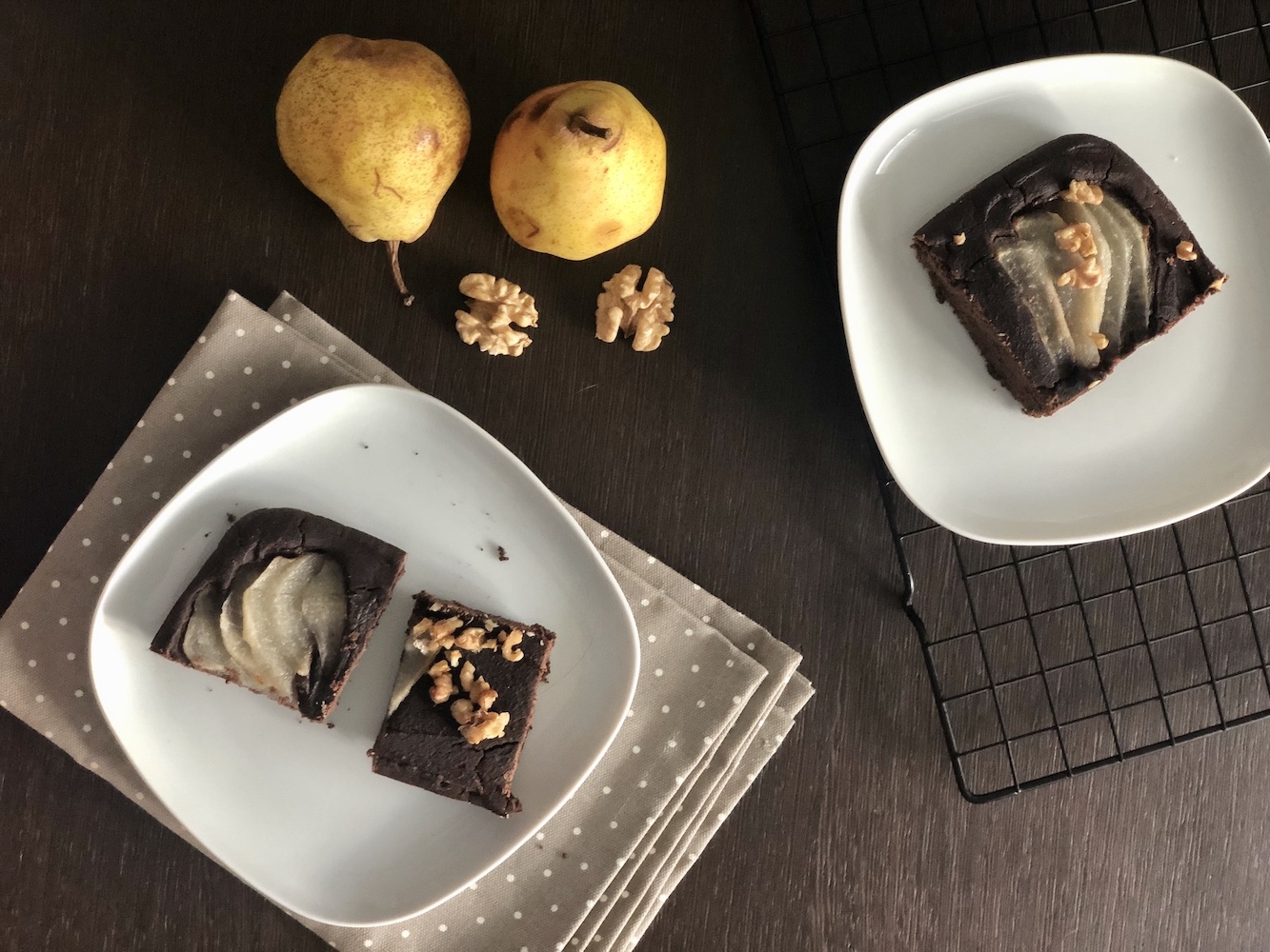 torta pere e cacao senza glutine, latte e zucchero