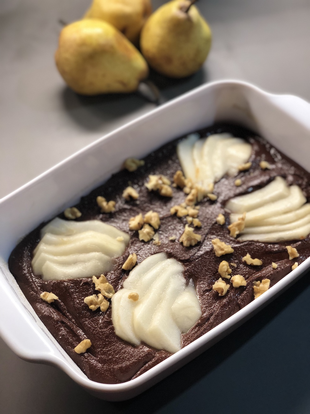 torta pere e cacao senza glutine, latte e zucchero