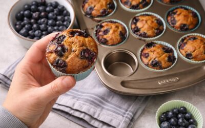 Muffin ai mirtilli senza glutine e senza latte